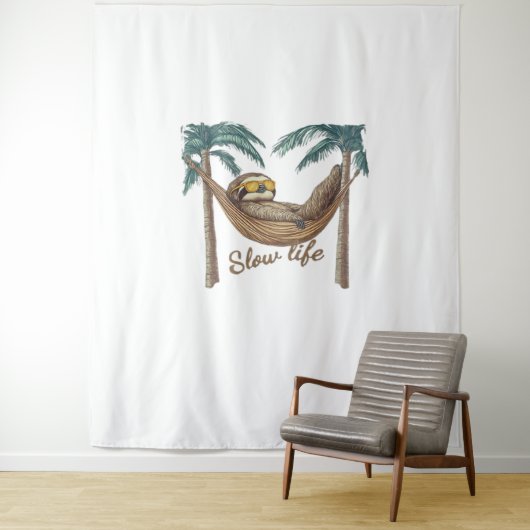 Tenture Chillin' Sloth dans un hamac T-shirt surdimensionn (En situation)