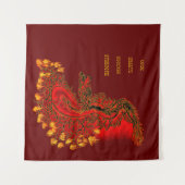 Tenture Chine Dragon rouge et or design (Devant (Horizontal))