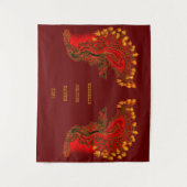 Tenture Chine Dragon rouge et or design (Devant)