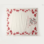 Tenture Chinese Love Red Cherry Blossoms (Devant (Horizontal))