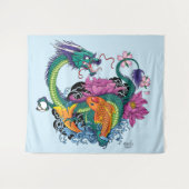 Tenture Chinois Dragon d'eau Koi poisson (Devant (Horizontal))
