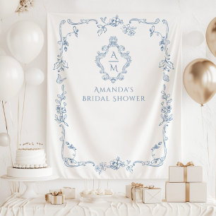 Tenture Chinoiserie florale Crête de toile Douche nuptiale