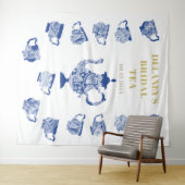 Tenture Chinoiserie Marine Tea Lace Fête des mariées fond (En situation (horizontale))