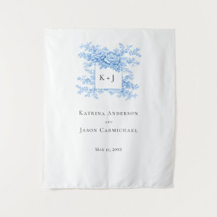 Tenture Chinoiserie Monogramme Floral Élégant pour Mariage