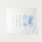 Tenture Chinoiserie Wedding Floral Monogram Elegant (Devant (Horizontal))