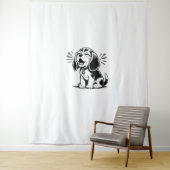 Tenture chiot beagle adorable, Amoureux des animaux de fam (En situation)