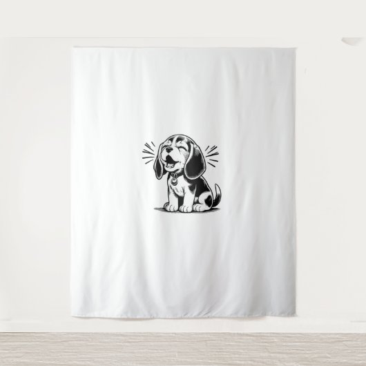 Tenture chiot beagle adorable, Amoureux des animaux de fam (Devant)