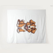 Tenture Chiot de berger australien de Kawaii (Devant (Horizontal))