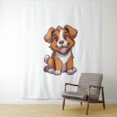 Tenture Chiot de berger australien de Kawaii (En situation)