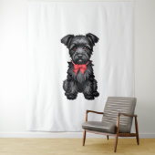 Tenture Chiot de Schnauzer miniature (En situation)
