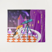 Tenture Chiot et télescope beige rouge (Devant (Horizontal))