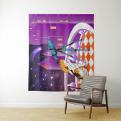 Tenture Chiot et télescope beige rouge (En situation)