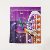 Tenture Chiot et télescope beige rouge (Devant)