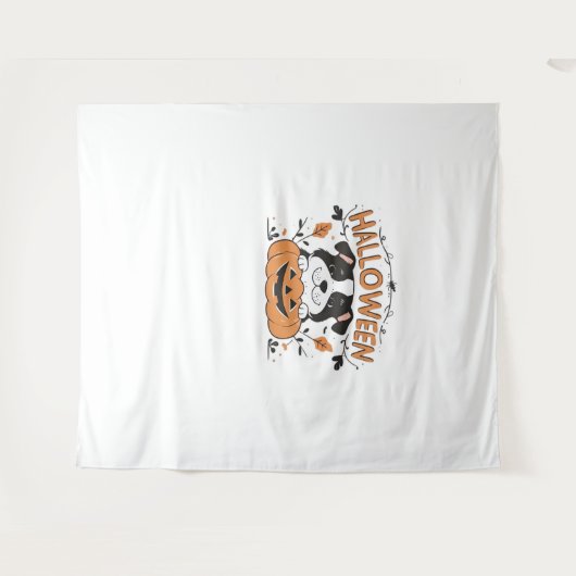 Tenture Chiot mignon en Citrouille - Illustration de chien (Devant (Horizontal))