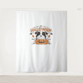 Tenture Chiot mignon en Citrouille - Illustration de chien (Devant)