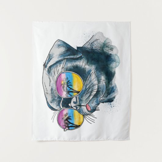 Tenture Chiot tropical d'aquarelle (Devant)