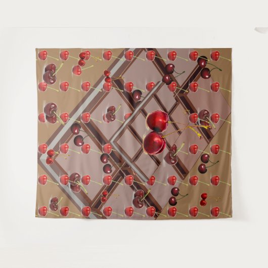 Tenture Choolate & cerises (Devant (Horizontal))