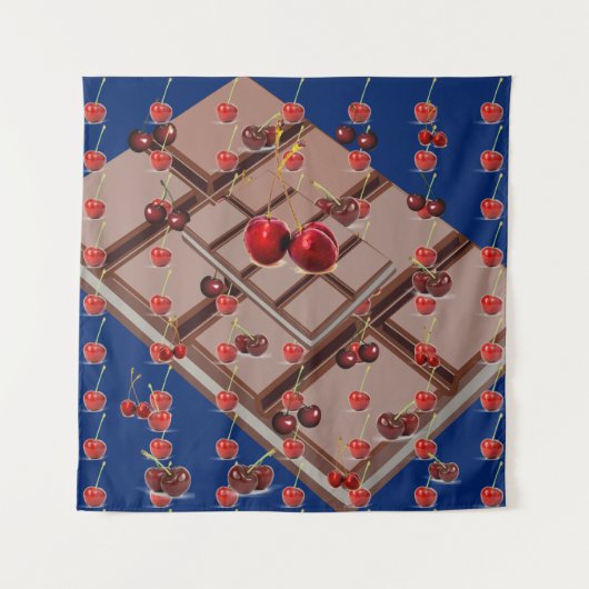 Tenture Choolate et cerises multifonctions avec Royal Blue (Devant)