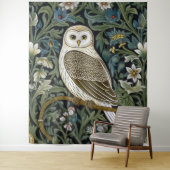Tenture Chouette blanche style Art nouveau (En situation)