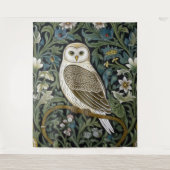 Tenture Chouette blanche style Art nouveau (Devant)