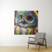 Tenture Chouette colorée Fluffée (En situation)