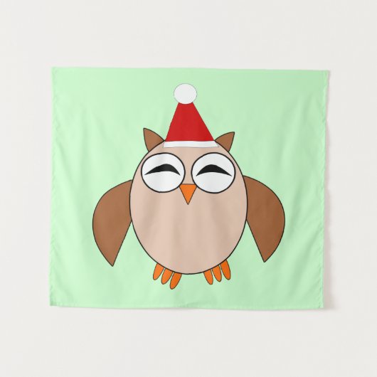 Tenture Chouette de Noël (Devant (Horizontal))