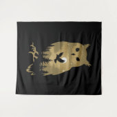 Tenture Chouette de nuit Silhouette (Devant (Horizontal))