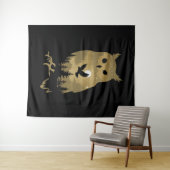 Tenture Chouette de nuit Silhouette (En situation (horizontale))