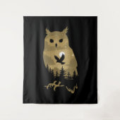 Tenture Chouette de nuit Silhouette (Devant)