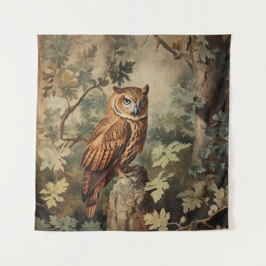 Tenture Chouette majestueuse dans une forêt (Devant (Horizontal))