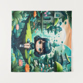 Tenture Chouette mignonne en Béanie colorée (Devant (Horizontal))