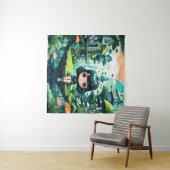 Tenture Chouette mignonne en Béanie colorée (En situation (horizontale))