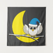 Tenture Chouette neigeuse dans une nouvelle nuit d'hiver s (Devant)