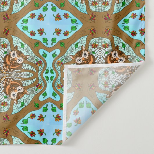 Tenture Chouette tirée à la main Mandala (Détail)