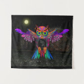 Tenture Chouette vibrante à la nuit (Devant (Horizontal))