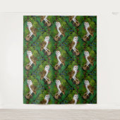 Tenture Chouettes, fougères, chênes et baies (Devant)