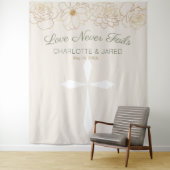 Tenture Christian Cross Gold Flowers Tapestry Mariage (En situation)