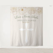 Tenture Christian Cross Gold Flowers Tapestry Mariage (Devant)