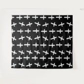 Tenture Christian Jesus croix noir motif de Pâques (Devant (Horizontal))