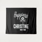 Tenture Christine Nom personnalisé Cadeau Anniversaire (Devant (Horizontal))