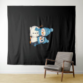 Tenture Christmas Merry Christmas For Gift Penguin Snowman (En situation (horizontale))