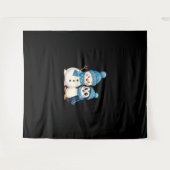 Tenture Christmas Merry Christmas For Gift Penguin Snowman (Devant (Horizontal))