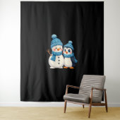 Tenture Christmas Merry Christmas For Gift Penguin Snowman (En situation)