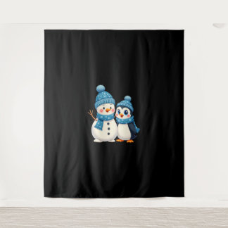 Tenture Christmas Merry Christmas For Gift Penguin Snowman