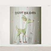 Tenture Christmas Party Green Deers Holidays Cute (Devant)