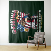Tenture Christmas Party Santa Tapestry | Festive Wall Deco (En situation)