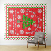 Tenture Christmas Pickleball Party Personalize Photo Wall (En situation (horizontale))