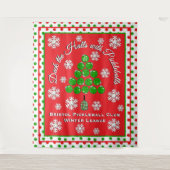 Tenture Christmas Pickleball Party Personalize Photo Wall (Devant)