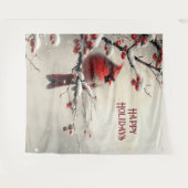 Tenture Christmas Red Cardinal Holiday Backdrop (Devant (Horizontal))