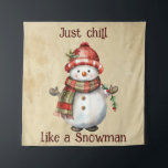 Tenture Christmas Snowman Just Chill Citation amusante Aqu<br><div class="desc">Noël Snowman Snowwoman Décor Amusant Aquarelle avec plaisir Juste Citation Chill</div>
